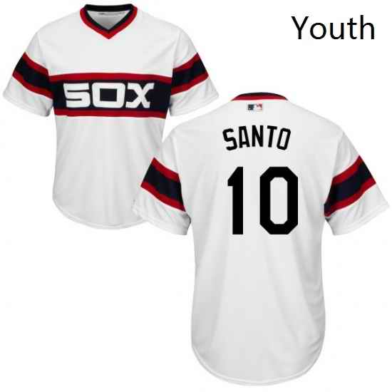 Youth Majestic Chicago White Sox 10 Ron Santo Authentic White 2013 Alternate Home Cool Base MLB Jersey